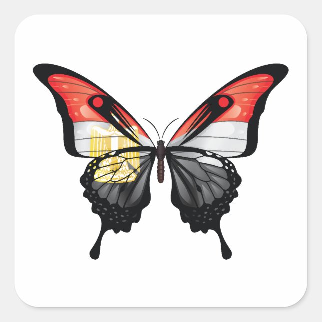 Egypt Swallowtail Butterfly Flag Sticker (Front)