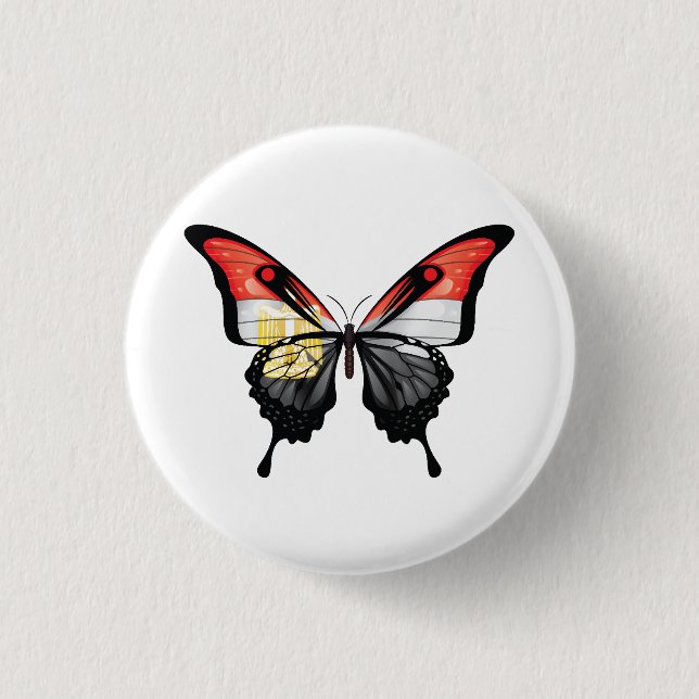 Egypt Swallowtail Butterfly Flag Sticker Button (Front)