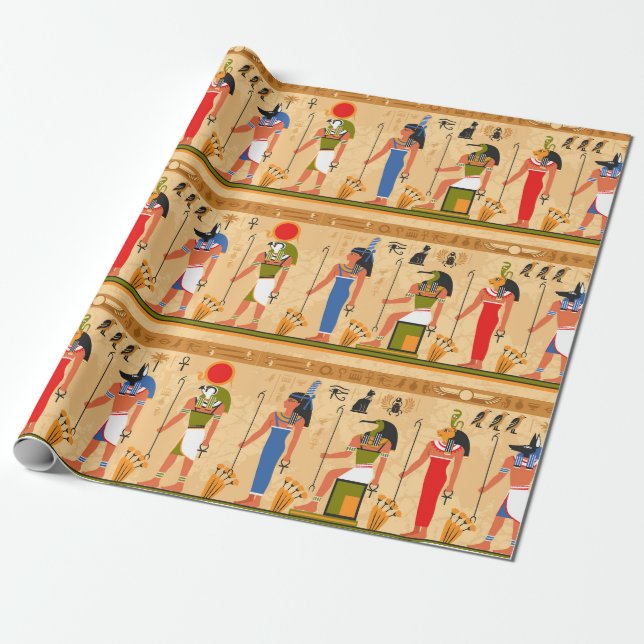 Egypt Themed Wrapping Paper (Unrolled)