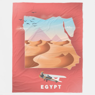 Egypt travel poster fleece blanket