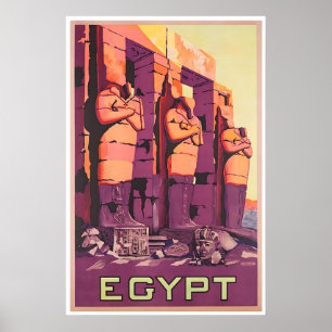 Egypt Travel Poster Print Egyptian Art VintageA