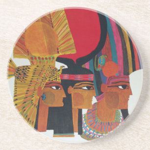 Egypt Vintage Air Travel Ancient Culture Tourism Coaster