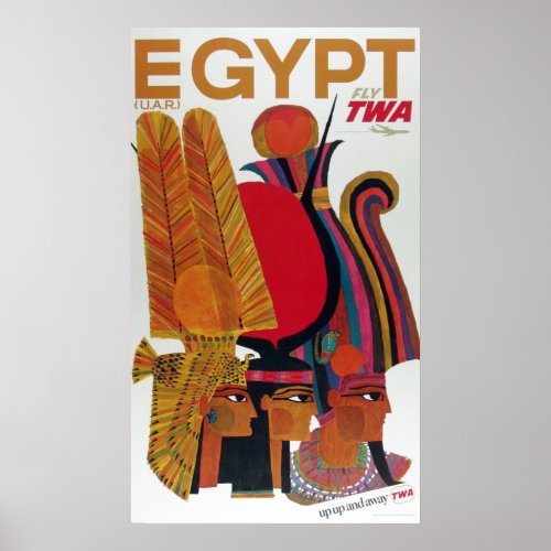 Egypt Vintage Air Travel Ancient Culture Tourism Poster
