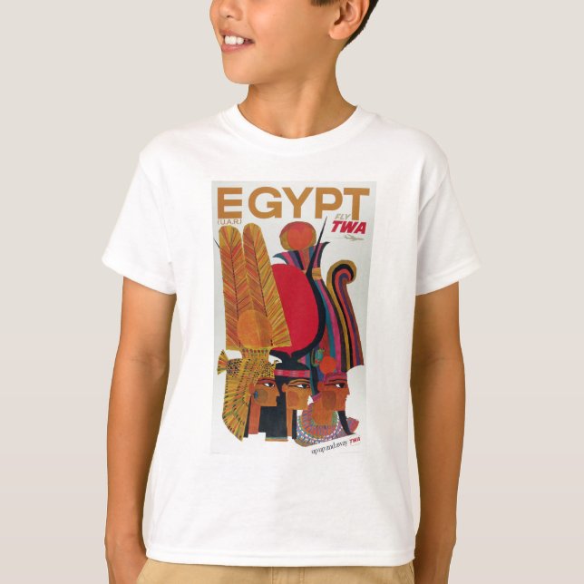 Egypt Vintage Air Travel Ancient Culture Tourism T-Shirt (Front)