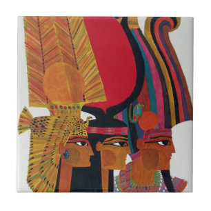 Egypt Vintage Air Travel Ancient Culture Tourism Tile