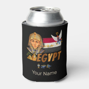 Egypt Vintage Pharaoh Flag And Pyramids Souvenir Can Cooler
