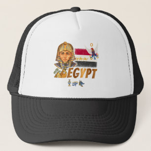 Egypt Vintage Pharaoh Flag And Pyramids Souvenir Trucker Hat