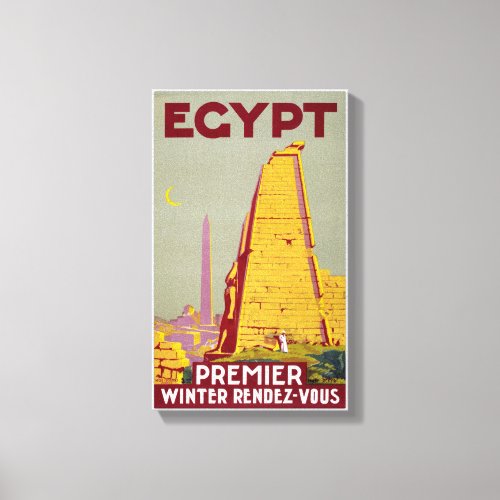 Egypt vintage travel poster Restored Canvas Print