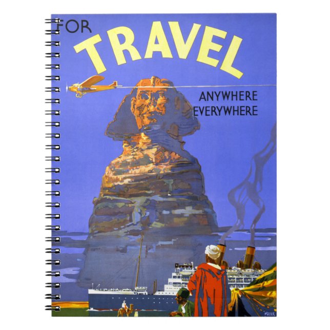 Egypt vintage travel poster Restored Notebook (Front)