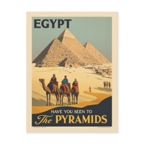 Egypt Vintage Travel Poster – The Pyramids of Giza Postcard