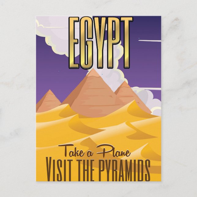 Egypt - Visit the Pyramids vacation poster Postcard (Front)
