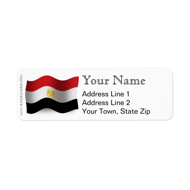 Egypt Waving Flag Label (Front)