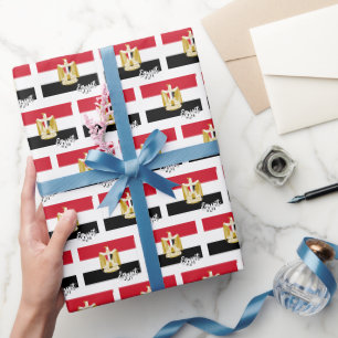 Egypt Wrapping Paper, Egyptian Flag patriotic Paper