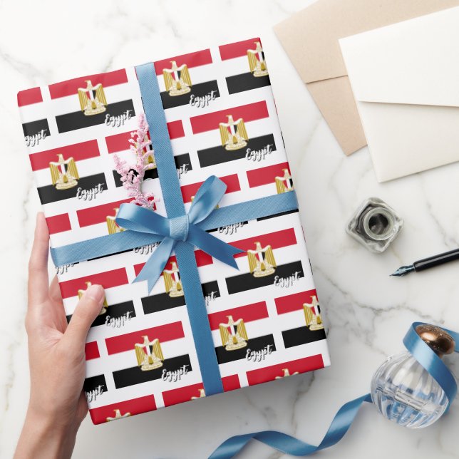 Egypt Wrapping Paper, Egyptian Flag patriotic Wrapping Paper (Gifting)