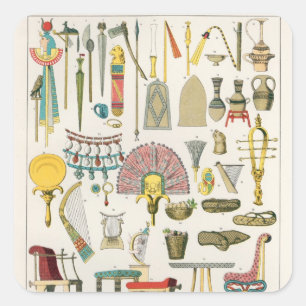 Egyptian Accessories, from 'Trachten der Voelker' Square Sticker
