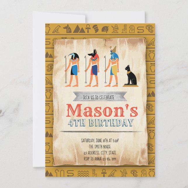 Egyptian Allure party invitation (Front)