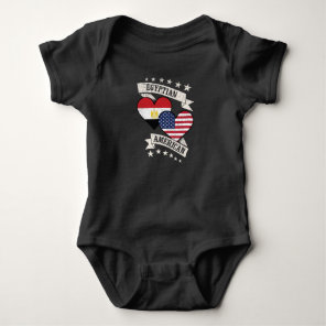 Egyptian American Heart Flags Egypt America Baby Bodysuit