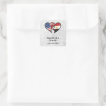 Egyptian American Heart Flags Wedding
