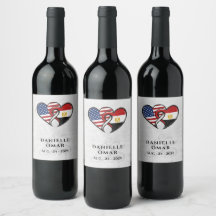 Egyptian American Heart Flags Wedding
