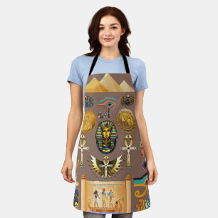 Egyptian Ancient Hieroglyphic Pattern Symbol Apron