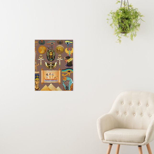 Egyptian Ancient Hieroglyphic Pattern Symbol Foam Board (In Situ (Wall))