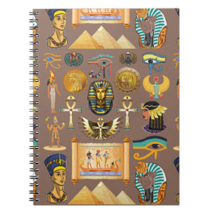 Egyptian Ancient Hieroglyphic Pattern Symbol Notebook