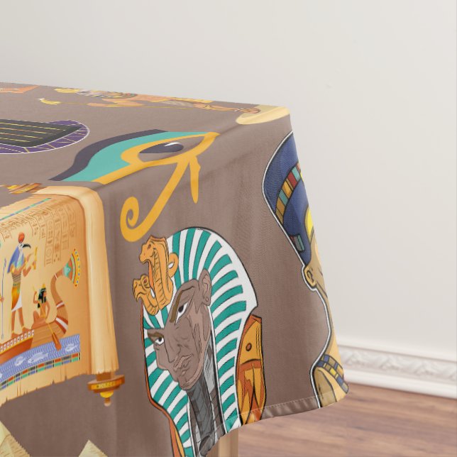 Egyptian Ancient Hieroglyphic Pattern Symbol Tablecloth (In Situ)