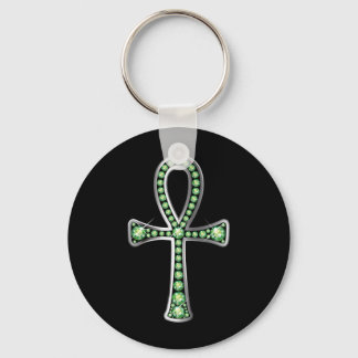 Egyptian Anhk with "Peridot" Keychain