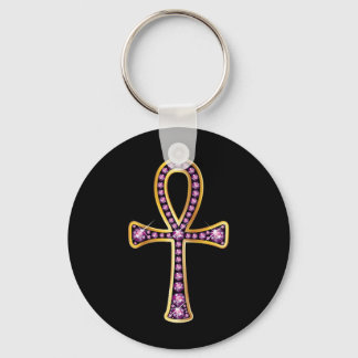 Egyptian Anhk with "Rose Quartz" Keychain