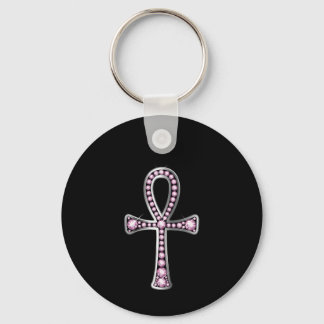 Egyptian Anhk with "Rose Quartz" Keychain