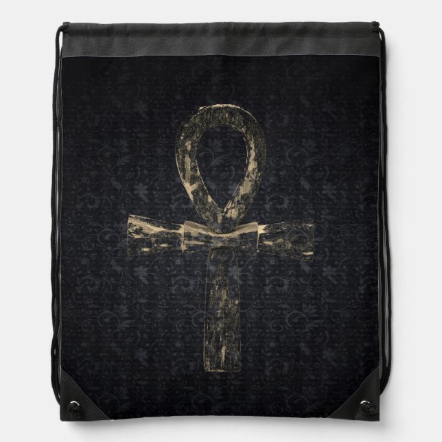Egyptian Ankh Drawstring Backpack (Front)