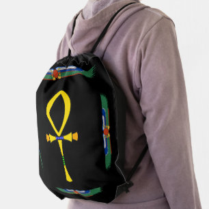 Egyptian Ankh Drawstring Backpack