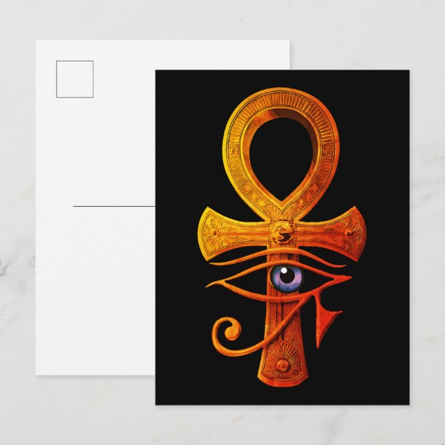 Egyptian Ankh Eye of Horus Ancient Symbol Protect Postcard (Front/Back)
