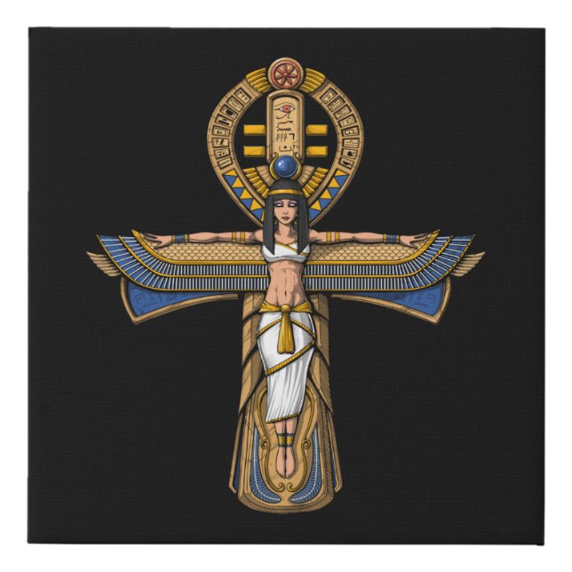 Egyptian Ankh Faux Canvas Print (Front)