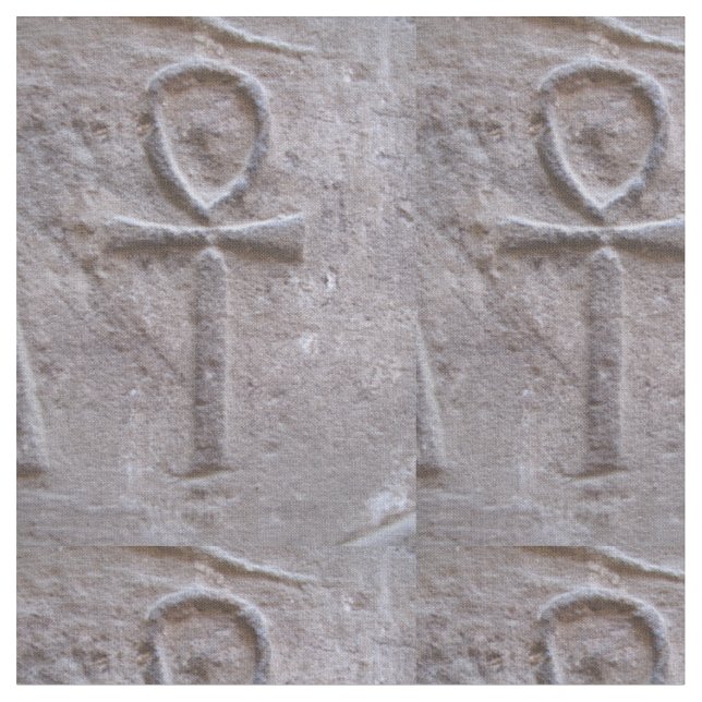 Egyptian Ankh hieroglyphic symbol of eternal life Fabric (Close Up)