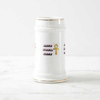 Egyptian Ankh Life Quote - Golden Key of Life - Li Beer Stein