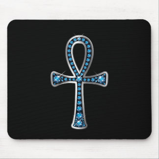 Egyptian Ankh with Aquamarine Mouse Pad