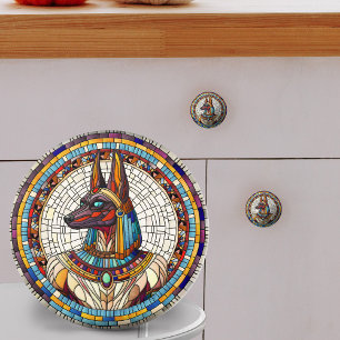 Egyptian Anubis -Mosaic Art Ceramic Knob