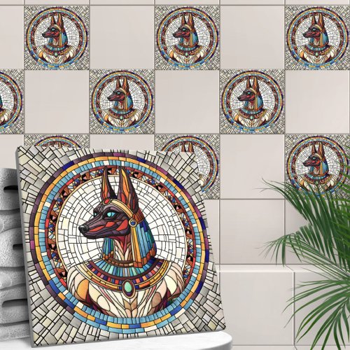 Egyptian Anubis _Mosaic Art Ceramic Tile