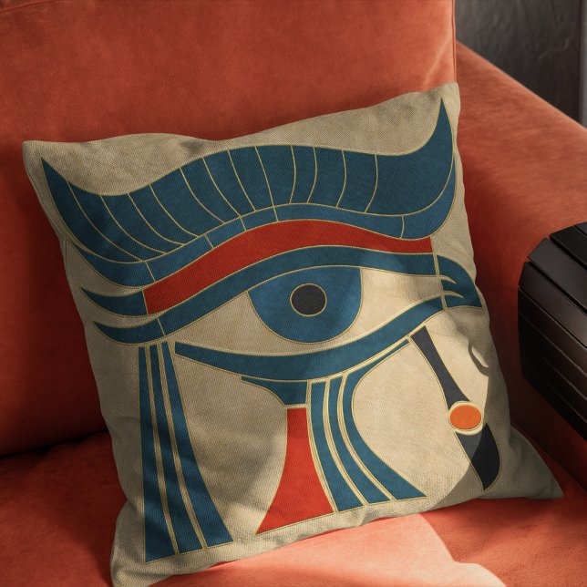 Egyptian Art Deco Eye Of Horus Throw Pillow (Creator Uploaded)