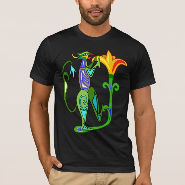 Egyptian Art Deco With A Lotus Flower T-Shirt (Front)