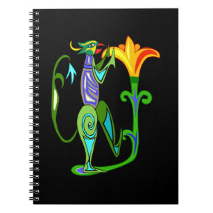 Egyptian Art With Lotus Flower Spiral Notebook