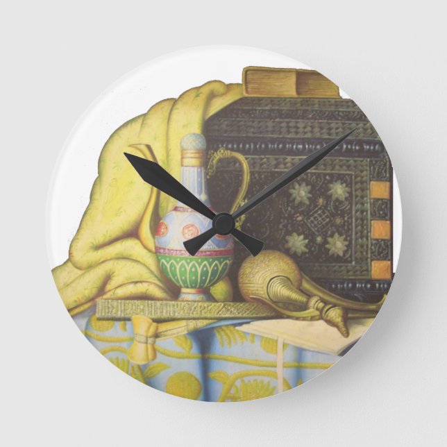 Egyptian Artifacts: Secrets of the Pharaohs Round Clock (Front)