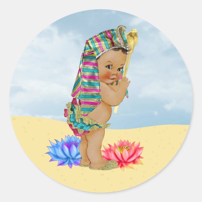 Egyptian Baby Shower Sticker With Vintage Baby Zazzle Com
