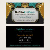 Egyptian Batik Fusion Fashion Business Cards (Front & Back)