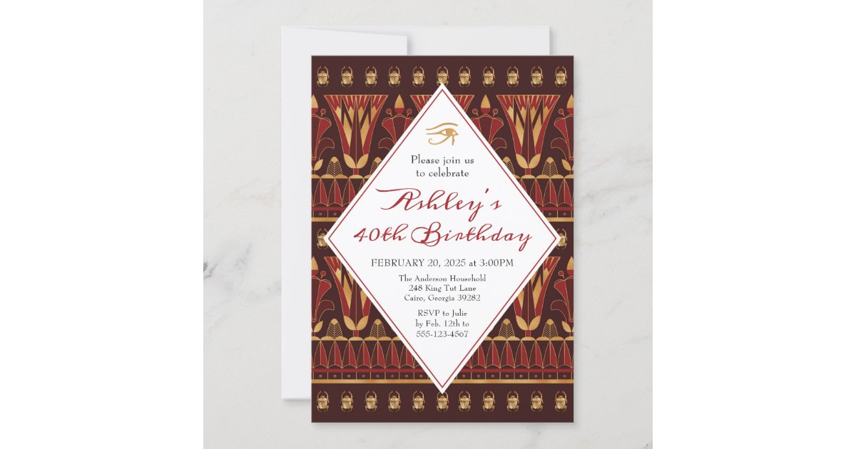 Egyptian Birthday Party Invitation | Zazzle