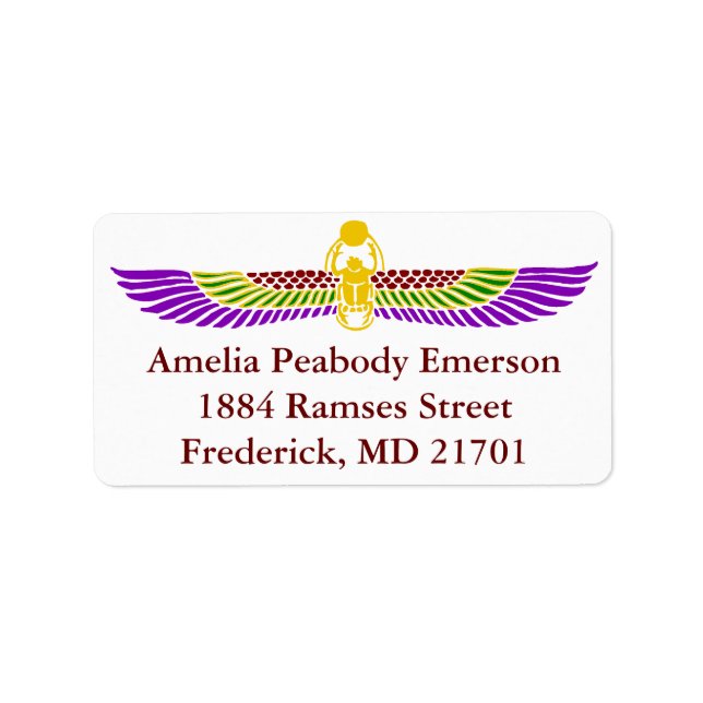 Egyptian Birthday Party Invitation Address Labels (Front)