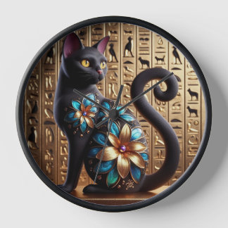 Egyptian black cat clock