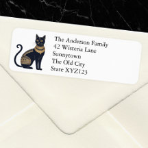 Egyptian Black Cat Elegant Personalized