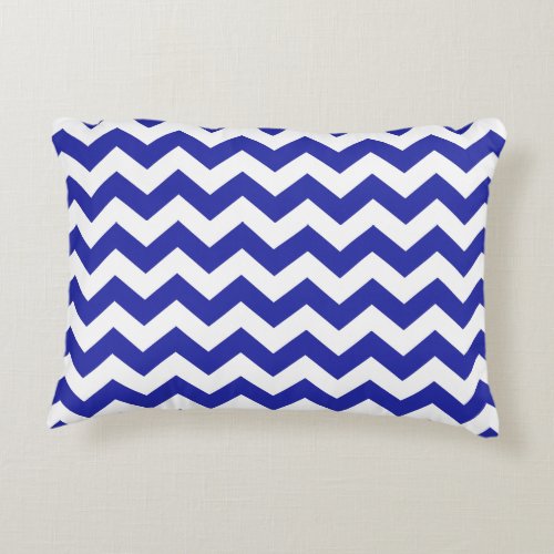 Egyptian Blue Chevron on White Accent Pillow